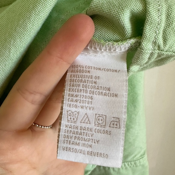 TOMMY HILFIGER 100% Cotton Relaxed Fit Button Down Classic Shirt Light Green S-L - Picture 4 of 7